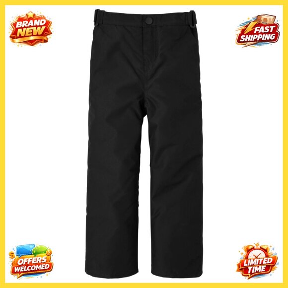 Boys Pull-On Snow Pants Water-Resistant Elastic Waist Boot Guards